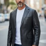 Pure Lambskin Leather Blazer