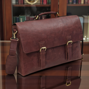 brown leather laptop bag briefcase