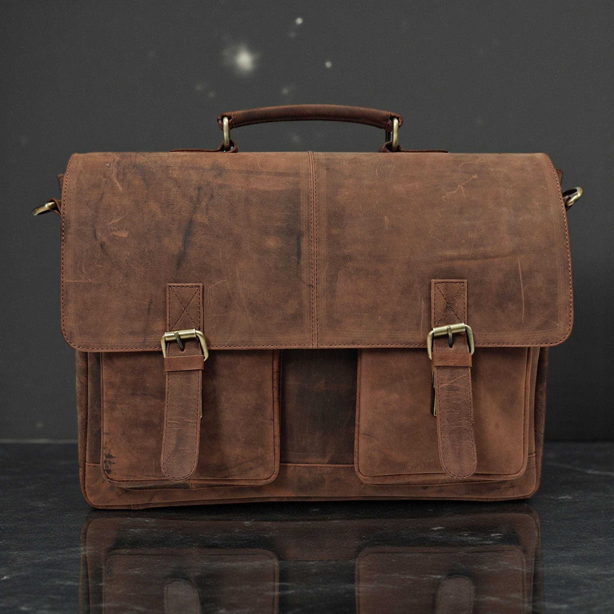 serenity silver watch laptop briefcase bag for men