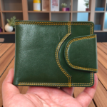 green leather RFID wallet for men