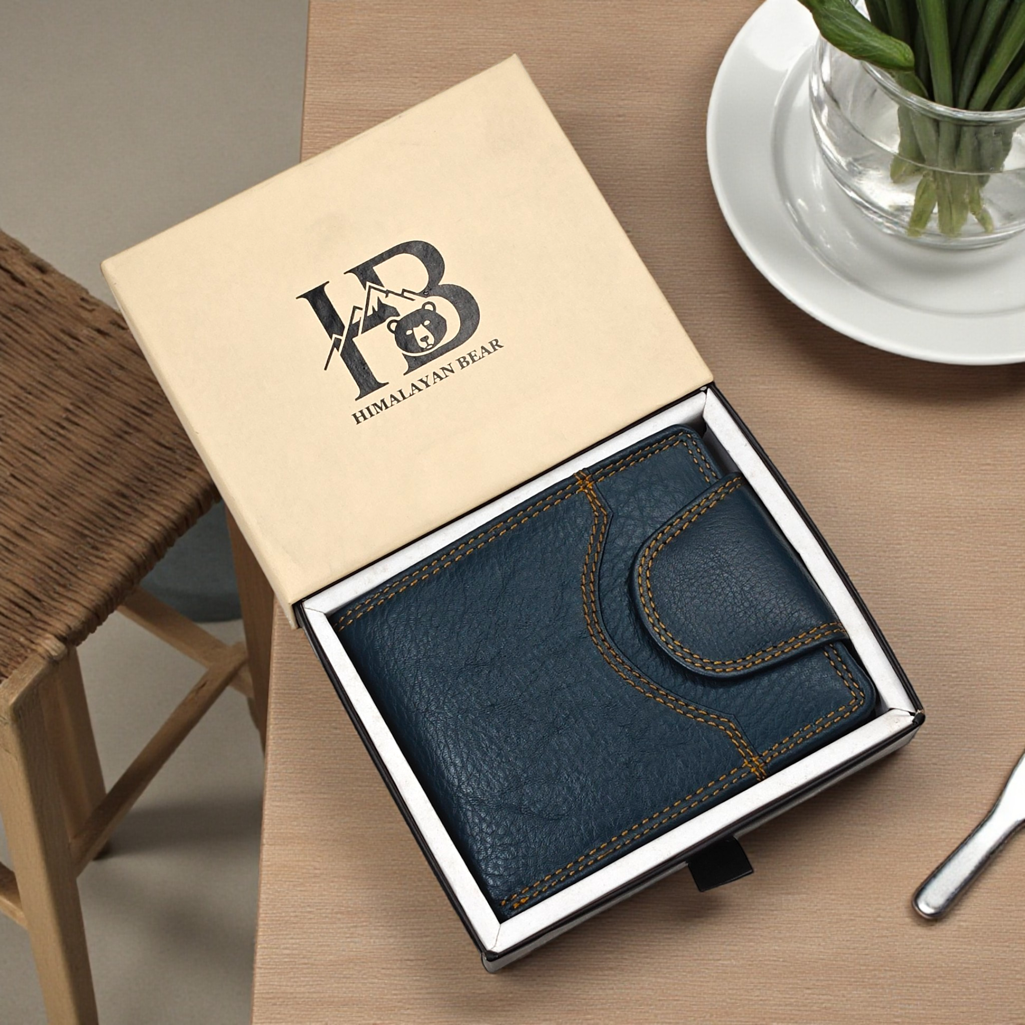 Blue Leather Wallet for Men Blue Leather Wallet for Men