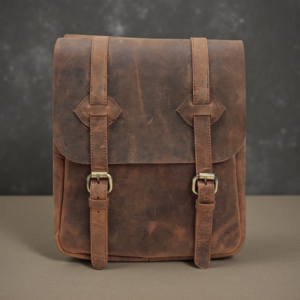 rustic brown leather messenger bag
